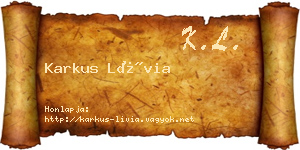 Karkus Lívia névjegykártya