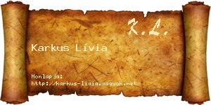 Karkus Lívia névjegykártya